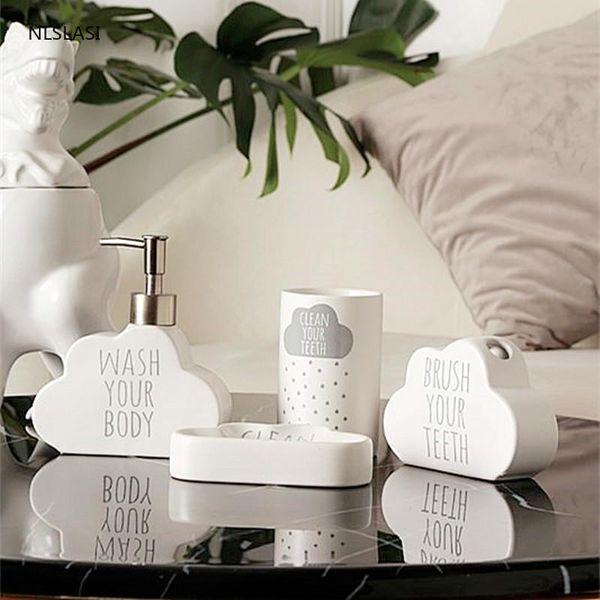 bath accessory set three-dimensional cloud shape wash bathroom five piece ceramic soap dispenser gargle cup toothbrush holder wedding gifts
bath accessory set three-dimensional cloud shape wash bathroom five piece ceramic soap dispenser gargle cup toothbrush holder wedding gifts