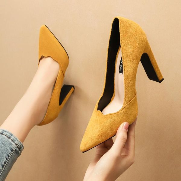 dress shoes brand pointed toe pump women suede high heels slip on slides shallow square heel pumps fashion zapatos de mujer, Black
dress shoes brand pointed toe pump women suede high heels slip on slides shallow square heel pumps fashion zapatos de mujer, Black