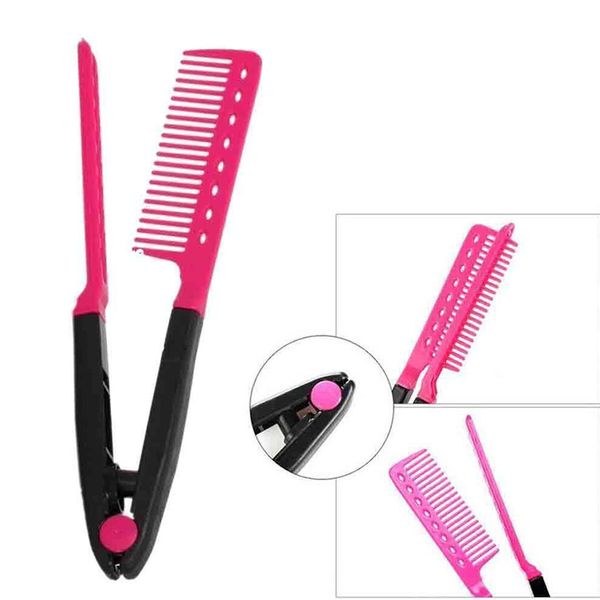 hair styling brush v type hair straightener comb diy salon hairdressing styling tool curls hair brush combs, Silver
hair styling brush v type hair straightener comb diy salon hairdressing styling tool curls hair brush combs, Silver