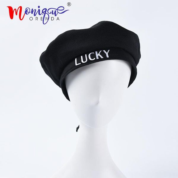 berets 2021 autumn women lucky letter embroidery female shades girls travel beret hat painter france style flat top, Blue;gray
berets 2021 autumn women lucky letter embroidery female shades girls travel beret hat painter france style flat top, Blue;gray