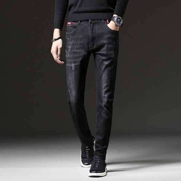 men's jeans 2021 spring black personality trend elastic small foot young trousers, Blue
men's jeans 2021 spring black personality trend elastic small foot young trousers, Blue