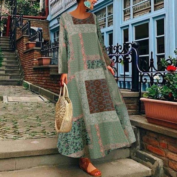 women autumn vintage floral printed long dress cotton linen sundress robe femme long sleeve loose maxi vestido plus size, Black;gray
women autumn vintage floral printed long dress cotton linen sundress robe femme long sleeve loose maxi vestido plus size, Black;gray