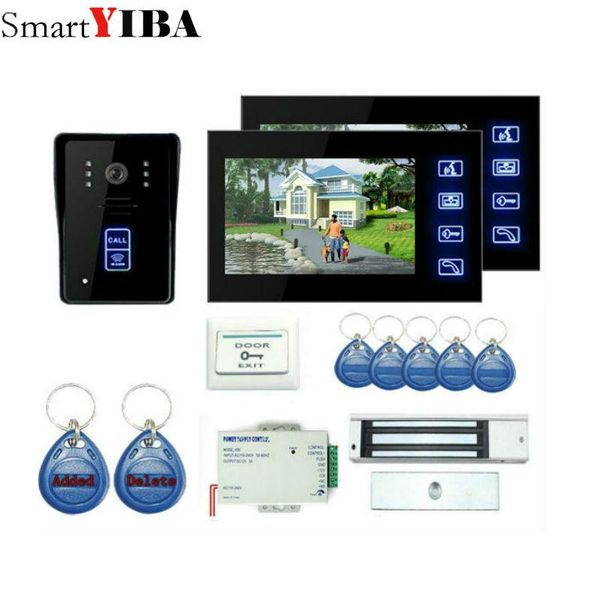 smartyiba 7`` lcd video door phone intercom video intercom kit 2 black monitor waterproof rfid access camera 180kg magnetic lock
smartyiba 7`` lcd video door phone intercom video intercom kit 2 black monitor waterproof rfid access camera 180kg magnetic lock