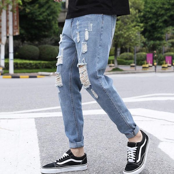 straight all-match tide brand harlan cropped trousers denim hole ripped jeans men casual korean version of the trend straight, Blue
straight all-match tide brand harlan cropped trousers denim hole ripped jeans men casual korean version of the trend straight, Blue