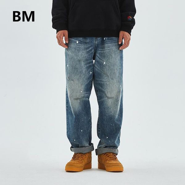 men's jeans japanese streetwear straight leg loose splash ink men clothing casual denim trousers 2021 fashion harajuku cargo pants, Blue
men's jeans japanese streetwear straight leg loose splash ink men clothing casual denim trousers 2021 fashion harajuku cargo pants, Blue