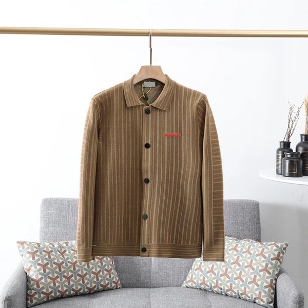 20fw autumn men's cost classic casual striped knitted lapel cardigan jacket trendy temperament all-match male and female jacket-4, Black;brown
20fw autumn men's cost classic casual striped knitted lapel cardigan jacket trendy temperament all-match male and female jacket-4, Black;brown