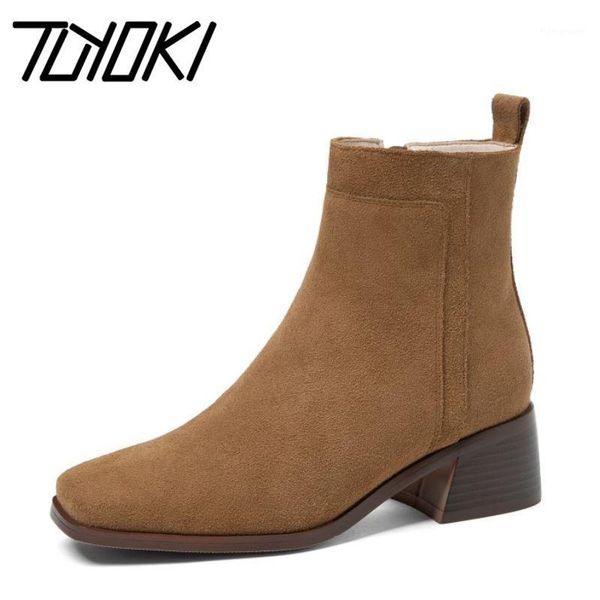 boots tuyoki flock women ankle thick heel square toe zipper shoes warm winter concise fashion footwear size 34-391, Black
boots tuyoki flock women ankle thick heel square toe zipper shoes warm winter concise fashion footwear size 34-391, Black