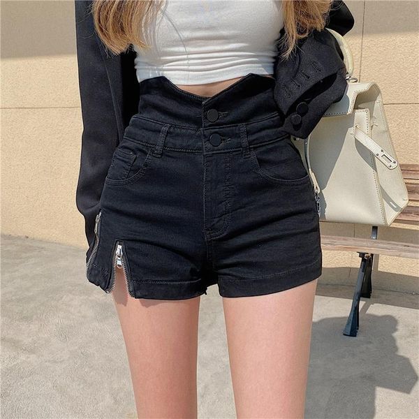 new fashion high street black zipper slit denim shorts women spring summer high waist bodycon jean shorts, White;black
new fashion high street black zipper slit denim shorts women spring summer high waist bodycon jean shorts, White;black