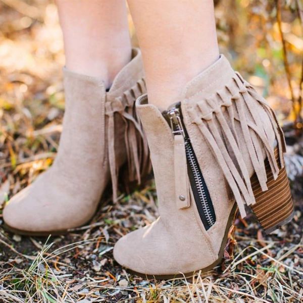 boots autumn women shorts pointed toe low heel side zipper fringe retro fashion tassel ankle booties party shoes dress, Black
boots autumn women shorts pointed toe low heel side zipper fringe retro fashion tassel ankle booties party shoes dress, Black