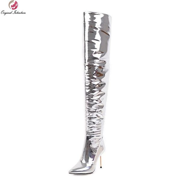 boots original intention super stylish women over-the-knee pointed toe thin heels silver shoes woman plus us size 3-10.5, Black
boots original intention super stylish women over-the-knee pointed toe thin heels silver shoes woman plus us size 3-10.5, Black