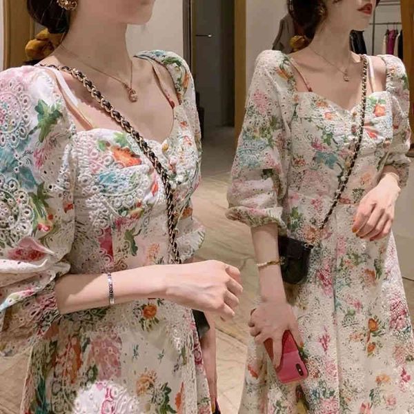 Casual Dresses Vintage Floral Print Half Sleeve Summer Women Square Collar France Fariy Maxi Holiday Boho Vestidos AZ01, Black;gray
Casual Dresses Vintage Floral Print Half Sleeve Summer Women Square Collar France Fariy Maxi Holiday Boho Vestidos AZ01, Black;gray