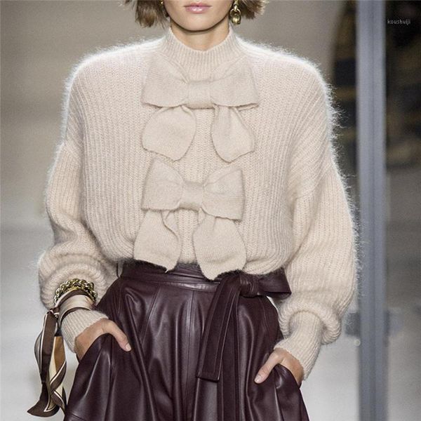 elegant bow women's sweater turtleneck lantern sleeve solid pullovers sweaters female 2020 fashion autumn new sudaderas mujer1, White;black
elegant bow women's sweater turtleneck lantern sleeve solid pullovers sweaters female 2020 fashion autumn new sudaderas mujer1, White;black