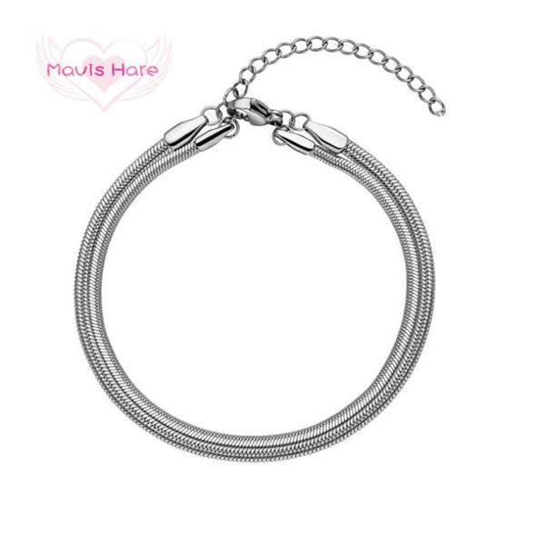 link, chain mavis hare sleek double layered bracelet stainless steel snake collection as fashion lady woman mother's day gift, Black
link, chain mavis hare sleek double layered bracelet stainless steel snake collection as fashion lady woman mother's day gift, Black