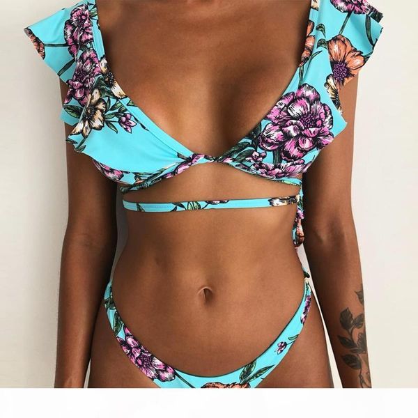 new swimwear women bandage ruffles brazilian bikini set push up swimsuit summer floral print thong bathing suit biquini, White;black
new swimwear women bandage ruffles brazilian bikini set push up swimsuit summer floral print thong bathing suit biquini, White;black