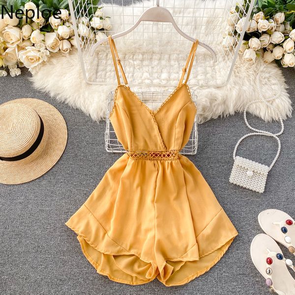 neploe 2020 summer women sling rompers hollow-out slim waist v-neck playsuits bow tie backless wide leg shorts jumpsuits 57836 t200704, Black;white
neploe 2020 summer women sling rompers hollow-out slim waist v-neck playsuits bow tie backless wide leg shorts jumpsuits 57836 t200704, Black;white