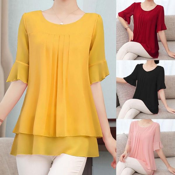 feitong plus size lady women summer shirts 2020 chiffon solid loose half sleeve casual shirt blouse streetwear, White
feitong plus size lady women summer shirts 2020 chiffon solid loose half sleeve casual shirt blouse streetwear, White