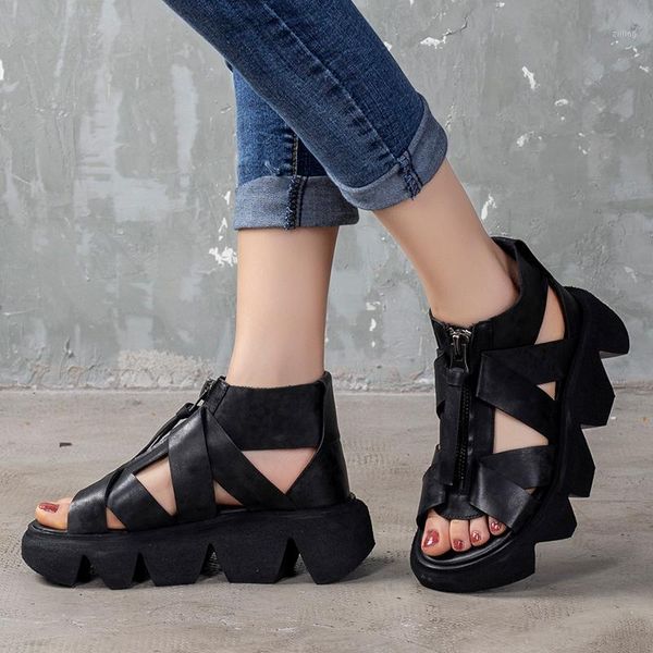 sandals retro thick-soled platform shoes leather women's front zipper 2021 summer cowhide1, Black
sandals retro thick-soled platform shoes leather women's front zipper 2021 summer cowhide1, Black