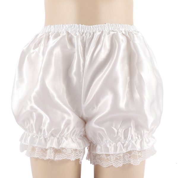 fashion women 4 colour elasticity satin knickers panties lace bow cute safety shorts pumpkin style for girls, White;black 
fashion women 4 colour elasticity satin knickers panties lace bow cute safety shorts pumpkin style for girls, White;black