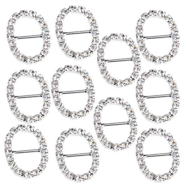 10 pieces oval shape alloy crystal buckle ribbon slider for wedding invitation decoration, Black
10 pieces oval shape alloy crystal buckle ribbon slider for wedding invitation decoration, Black