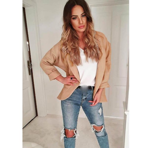 hirigin fashion turn down collar crop jacket women casual suit coat solid autumn outwear business long sleeve jacket ladies, Black;brown
hirigin fashion turn down collar crop jacket women casual suit coat solid autumn outwear business long sleeve jacket ladies, Black;brown