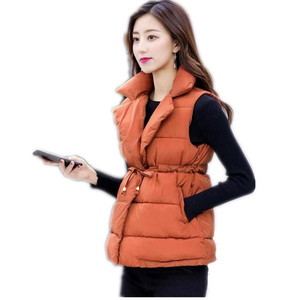 sweet autumn winter women warm vest 2020 down cotton vest women with sashes stand-collar slim elegant outerwear cq2241, Black;white
sweet autumn winter women warm vest 2020 down cotton vest women with sashes stand-collar slim elegant outerwear cq2241, Black;white