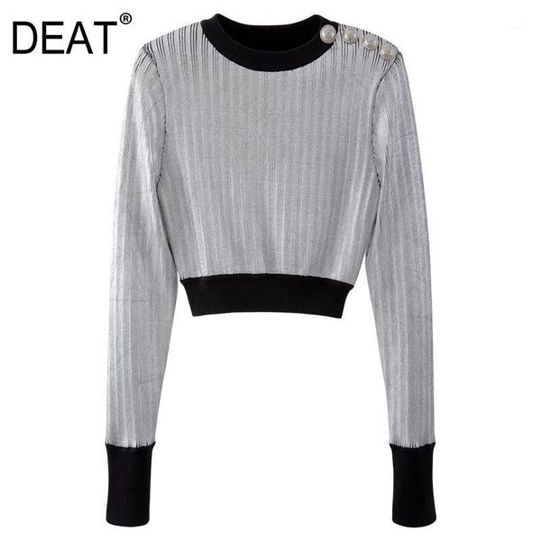 deat new autumn and winter fashion streetwear long sleeve o neck slim solid color button short knitted women sg2481, White;black
deat new autumn and winter fashion streetwear long sleeve o neck slim solid color button short knitted women sg2481, White;black