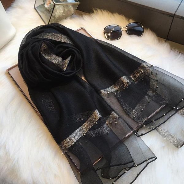 scarves spring autumn women silk scarf fashion classics black casual lady versatile shawl, Blue;gray
scarves spring autumn women silk scarf fashion classics black casual lady versatile shawl, Blue;gray