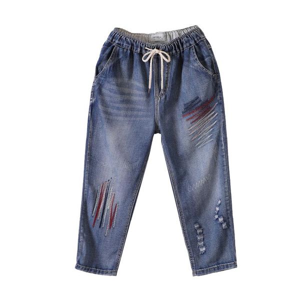 jeans seven-minute pants girls loose size tight belt embroidery hallen pants girls leisure baitie summer, Blue
jeans seven-minute pants girls loose size tight belt embroidery hallen pants girls leisure baitie summer, Blue