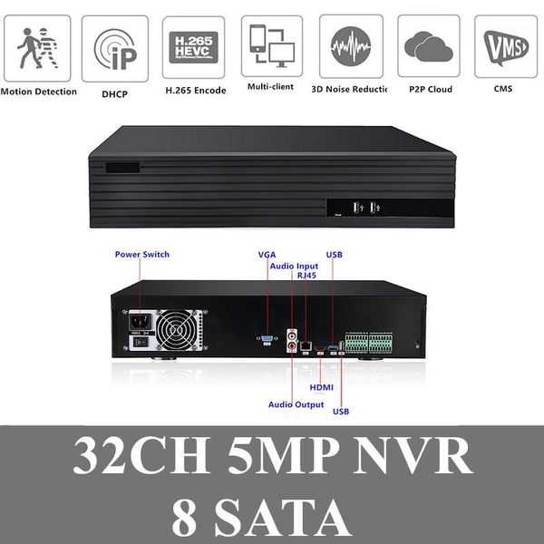 kits 32ch*5mp h.265 nvr dvr network video recorder for ip camera onvif 8 sata harddisk max 8t cms xmeye security p2p cloud1, Black;white
kits 32ch*5mp h.265 nvr dvr network video recorder for ip camera onvif 8 sata harddisk max 8t cms xmeye security p2p cloud1, Black;white