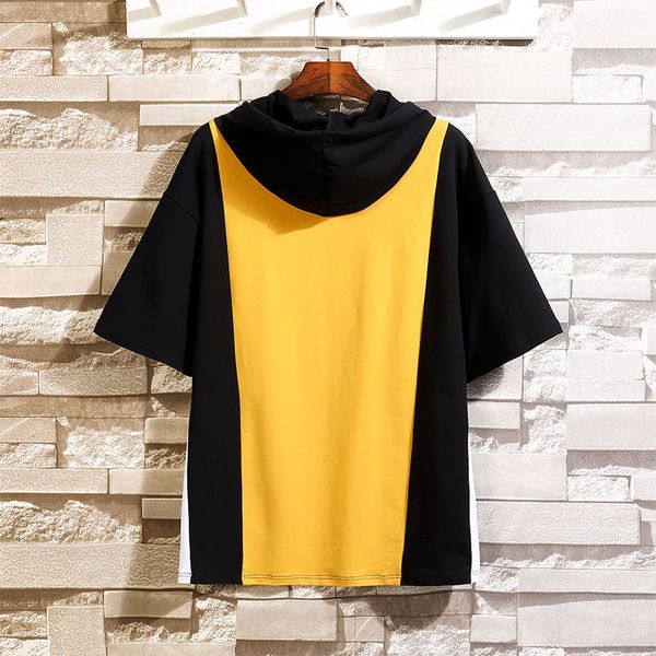 man's hooded t-shirt men oversized patchwork punk hip hop japanese streetwear harajuku male t shirt kg-129, White;black
man's hooded t-shirt men oversized patchwork punk hip hop japanese streetwear harajuku male t shirt kg-129, White;black