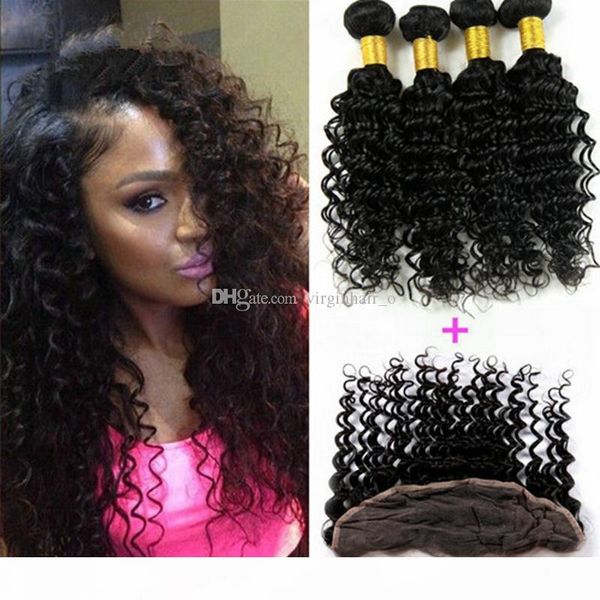13*4 lace frontal closure with bundles peruvian deep wave with closure 5pcs lot peruvian deep wave curly lace frontal and 4 bundles, Black
13*4 lace frontal closure with bundles peruvian deep wave with closure 5pcs lot peruvian deep wave curly lace frontal and 4 bundles, Black