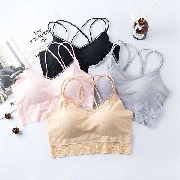 seamless de mujer female fashion underwear removable padded tank lace up camisole women camisole bralette crop, Black;white
seamless de mujer female fashion underwear removable padded tank lace up camisole women camisole bralette crop, Black;white