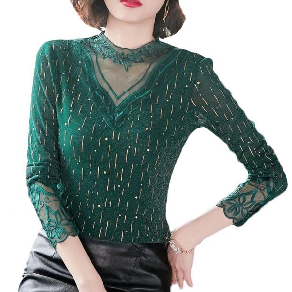 women's blouses & shirts vogue striped embroidery lace blouse women long sleeve shiny bright silk plus size camisas mujer, White
women's blouses & shirts vogue striped embroidery lace blouse women long sleeve shiny bright silk plus size camisas mujer, White