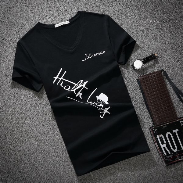 men's v neck summer fashion letter print short sleeve t men slim fit mens tees shirt size s-5xl, White;black
men's v neck summer fashion letter print short sleeve t men slim fit mens tees shirt size s-5xl, White;black