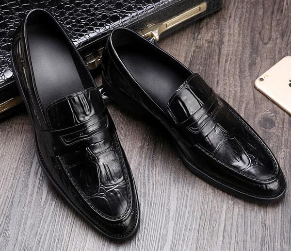 england style men new fashion leather shoes male crocodile pattern flat slip on leather shoes male pointed toes breathable, Black
england style men new fashion leather shoes male crocodile pattern flat slip on leather shoes male pointed toes breathable, Black