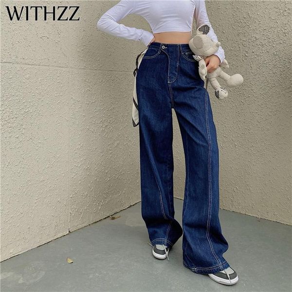 withzz spring autumn women's high waist denim pants retro loose droop wide leg trousers asian size jeans, Blue
withzz spring autumn women's high waist denim pants retro loose droop wide leg trousers asian size jeans, Blue