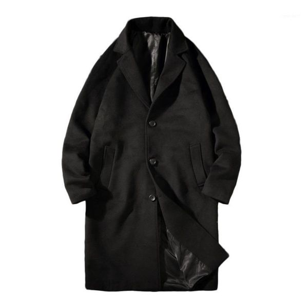 men's wool & blends winter coat men cotton woolen men's mid-length over-knee trench mens overcoat large size 1, Black
men's wool & blends winter coat men cotton woolen men's mid-length over-knee trench mens overcoat large size 1, Black