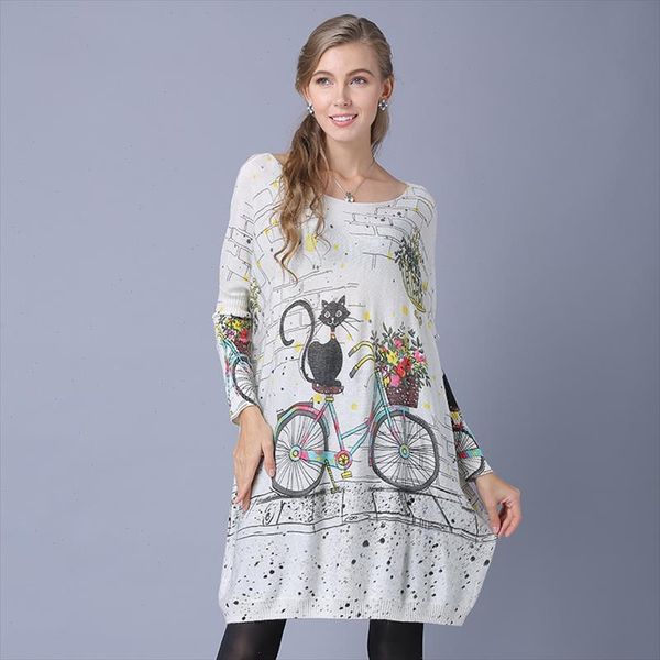 2021 spring women long oversize sweaters slash neck cat print knitted sweater ladies casual batwing sleeve pullovers sweaters, White;black
2021 spring women long oversize sweaters slash neck cat print knitted sweater ladies casual batwing sleeve pullovers sweaters, White;black