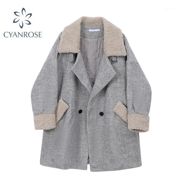women's wool blends coat winter 2020 autumn long sleeve pocket jacket elegant long tweed woolen outerwear female plus size coats1, Black
women's wool blends coat winter 2020 autumn long sleeve pocket jacket elegant long tweed woolen outerwear female plus size coats1, Black