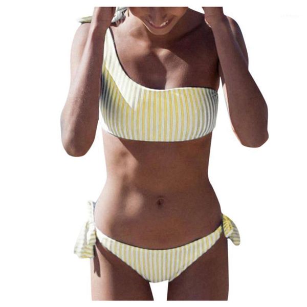 women swimsuit two pieces women's lace up high cut leg striped print bikini set two piece swimsuit bikini 2020 summer1, White;black
women swimsuit two pieces women's lace up high cut leg striped print bikini set two piece swimsuit bikini 2020 summer1, White;black
