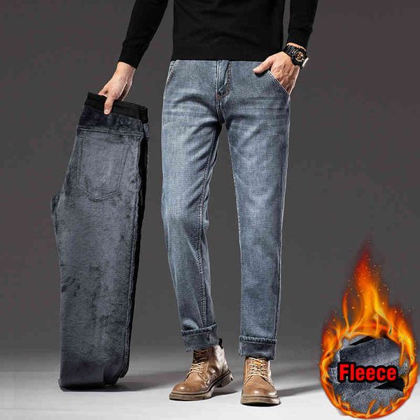 winter new men fleece warm jeans classic style business casual regular fit thicken stretch denim pants male brand trousers, Blue
winter new men fleece warm jeans classic style business casual regular fit thicken stretch denim pants male brand trousers, Blue