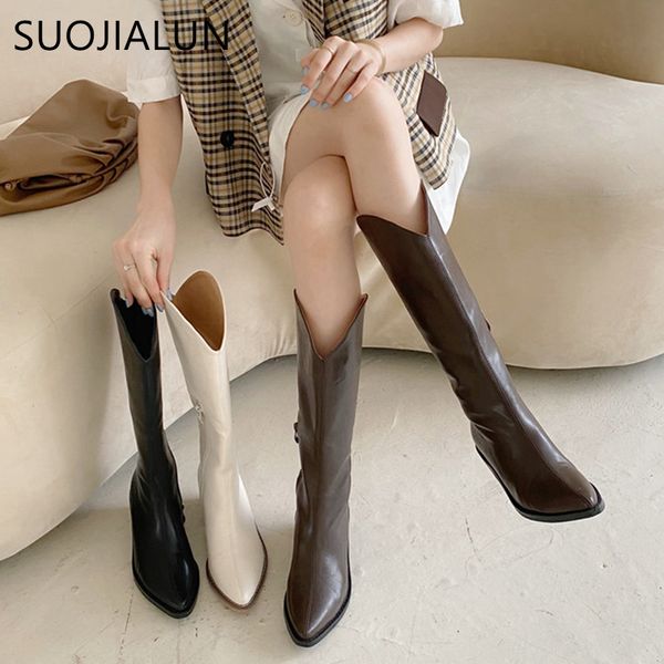 suojialun 2020 new fashion women knight boots square low heel women boots pointed toe knee-high western boots 1026, Black
suojialun 2020 new fashion women knight boots square low heel women boots pointed toe knee-high western boots 1026, Black