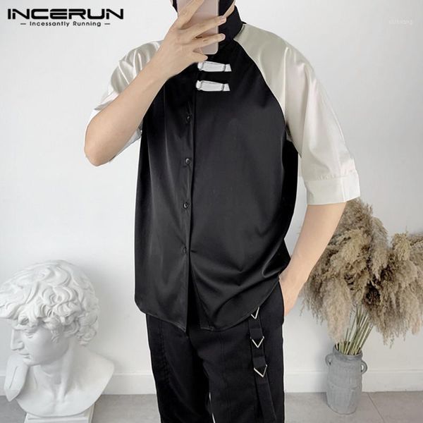 men's casual shirts incerun summer patchwork men shirt vintage 2021 half sleeve lapel button streetwear camisa korean chic plus size1, White;black
men's casual shirts incerun summer patchwork men shirt vintage 2021 half sleeve lapel button streetwear camisa korean chic plus size1, White;black