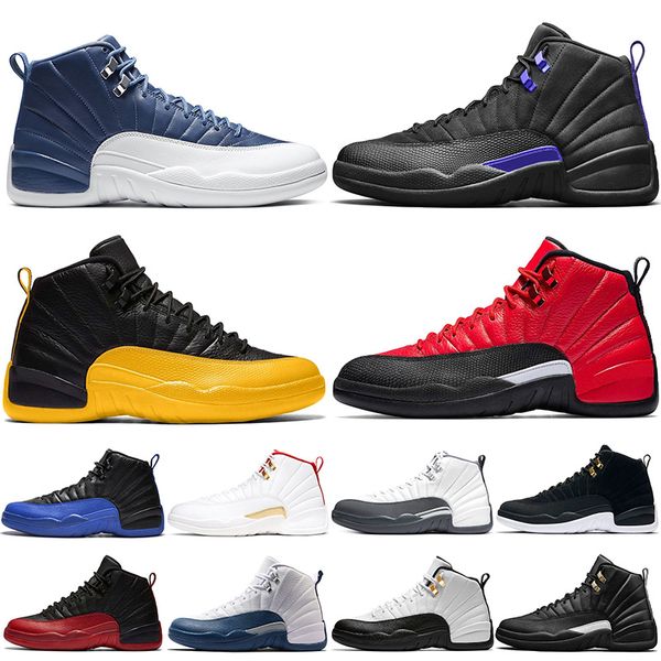 jumpman 12s men basketball shoes 12 trainers black concord indigo university gold reverse flu game french blue mens sports sneaker size 7-13
jumpman 12s men basketball shoes 12 trainers black concord indigo university gold reverse flu game french blue mens sports sneaker size 7-13