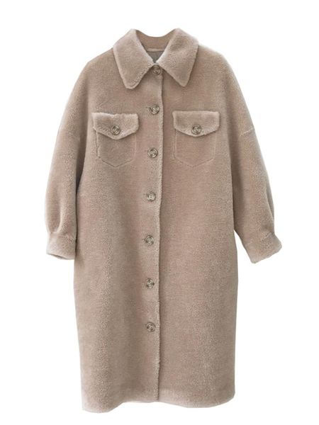 women's fur & faux coat medium-length chenille thick loose leather and in one 2021 winter, Black 
women's fur & faux coat medium-length chenille thick loose leather and in one 2021 winter, Black