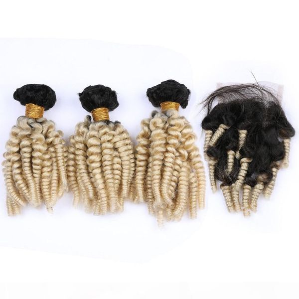 blonde ombre human hair bundles bouncy curly with closure peruvian aunty funmi #1b 613 ombre virgin hair weaves with lace closure 4x4, Black
blonde ombre human hair bundles bouncy curly with closure peruvian aunty funmi #1b 613 ombre virgin hair weaves with lace closure 4x4, Black
