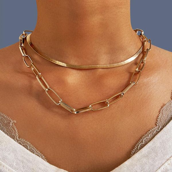 kissme vintage snake chains necklaces for women punk style gold color alloy layered chains necklaces fashion jewelry wholesale, Silver
kissme vintage snake chains necklaces for women punk style gold color alloy layered chains necklaces fashion jewelry wholesale, Silver