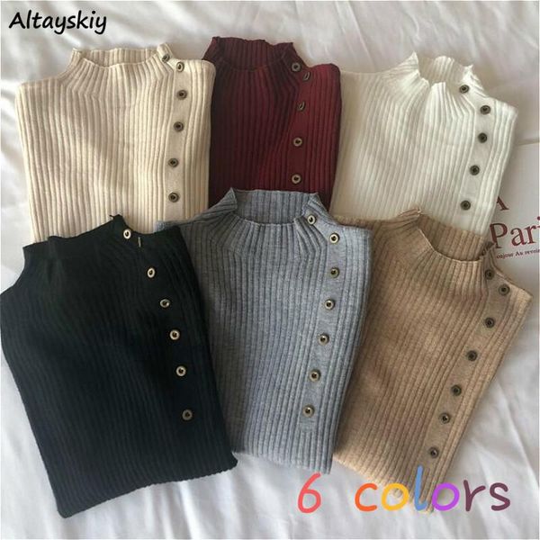 women's sweaters women button pullovers basic 6 colors solid lady bf all-match student long sleeve female clothing slim casual chic fal, White;black
women's sweaters women button pullovers basic 6 colors solid lady bf all-match student long sleeve female clothing slim casual chic fal, White;black