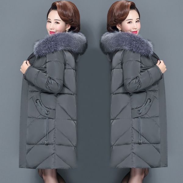 2021 new winter korean mid-length length big size m-6xl female down padded thin jacket zfjf, Black