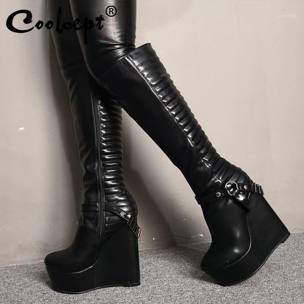 coolcept plus size 35-47 woman motorcycle boots rivert platform wedges zipper knee boots fashion black shoes women1
coolcept plus size 35-47 woman motorcycle boots rivert platform wedges zipper knee boots fashion black shoes women1